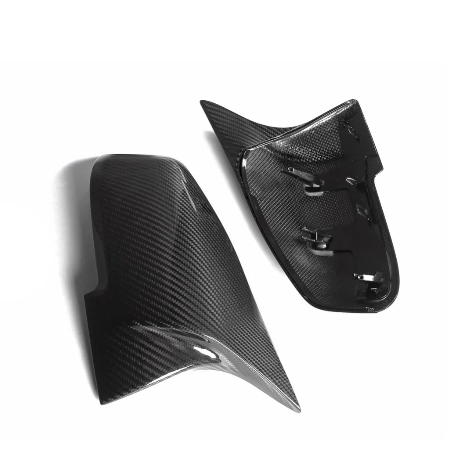 COQUES DE RÉTROVISEURS DE REMPLACEMENT STYLE M EN FIBRE DE CARBONE PRÉ-IMPRÉGNÉE BRILLANTE POUR MODÈLES M PERFORMANCE