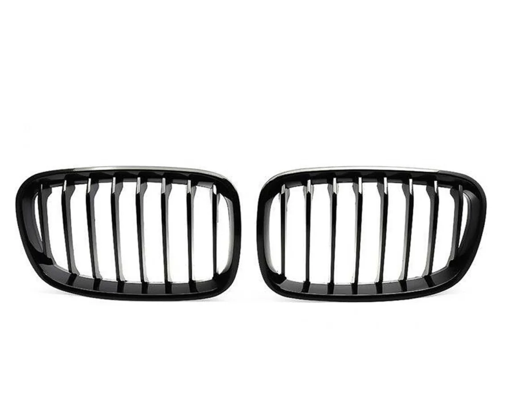 CALANDRES AVANT À SIMPLE LAMELLE POUR BMW SÉRIE 1 PRÉ-LCI (F20/F21) EN NOIR BRILLANT