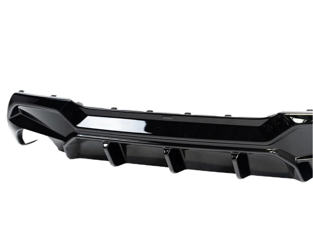 DIFFUSEUR ARRIÈRE BMW 1 SÉRIE EVO-1 SORTIE SIMPLE EN NOIR BRILLANT (F40 116I, 116D, 118I, 118D M SPORT)