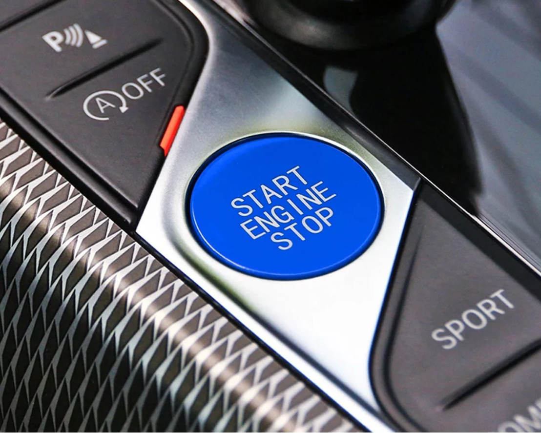 BOUTON START-STOP MOTEUR BMW SÉRIE G EN ROUGE/BLEU