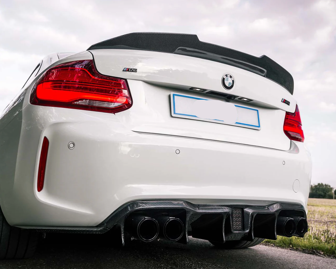 AILERON ARRIÈRE BMW M2 / SÉRIE 2 STYLE DUCKTAIL EN FIBRE DE CARBONE PRÉ-IMPRÉGNÉE (F22/F87)