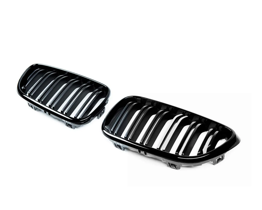 CALANDRES AVANT BMW M2 / SÉRIE 2 STYLE M2 À DOUBLE BARRE EN NOIR BRILLANT (F87/F22/F23)