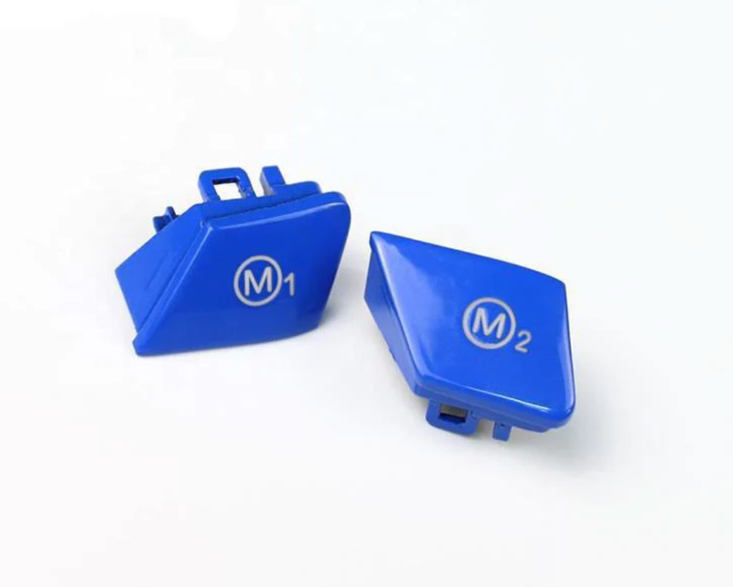 BOUTONS DE VOLANT M MODE (M1 & M2) EN ROUGE/BLEU POUR BMW