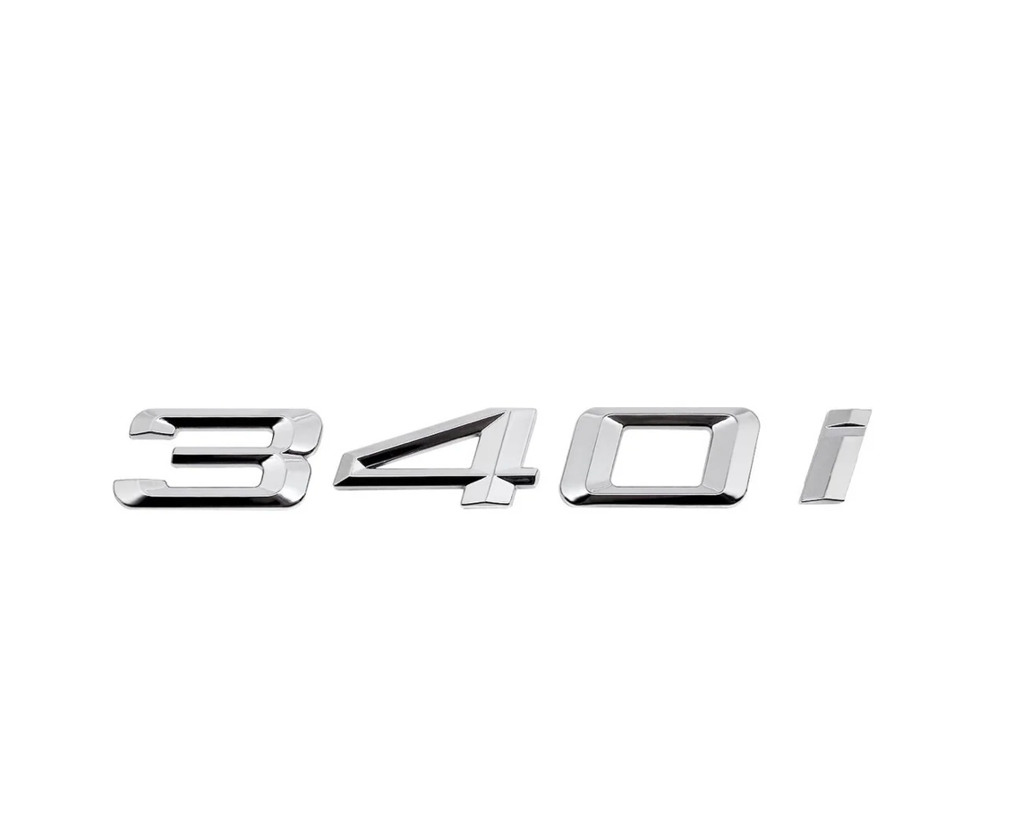 Monogramme de coffre "340i" d'origine BMW en argent (F30/F31/F34)
