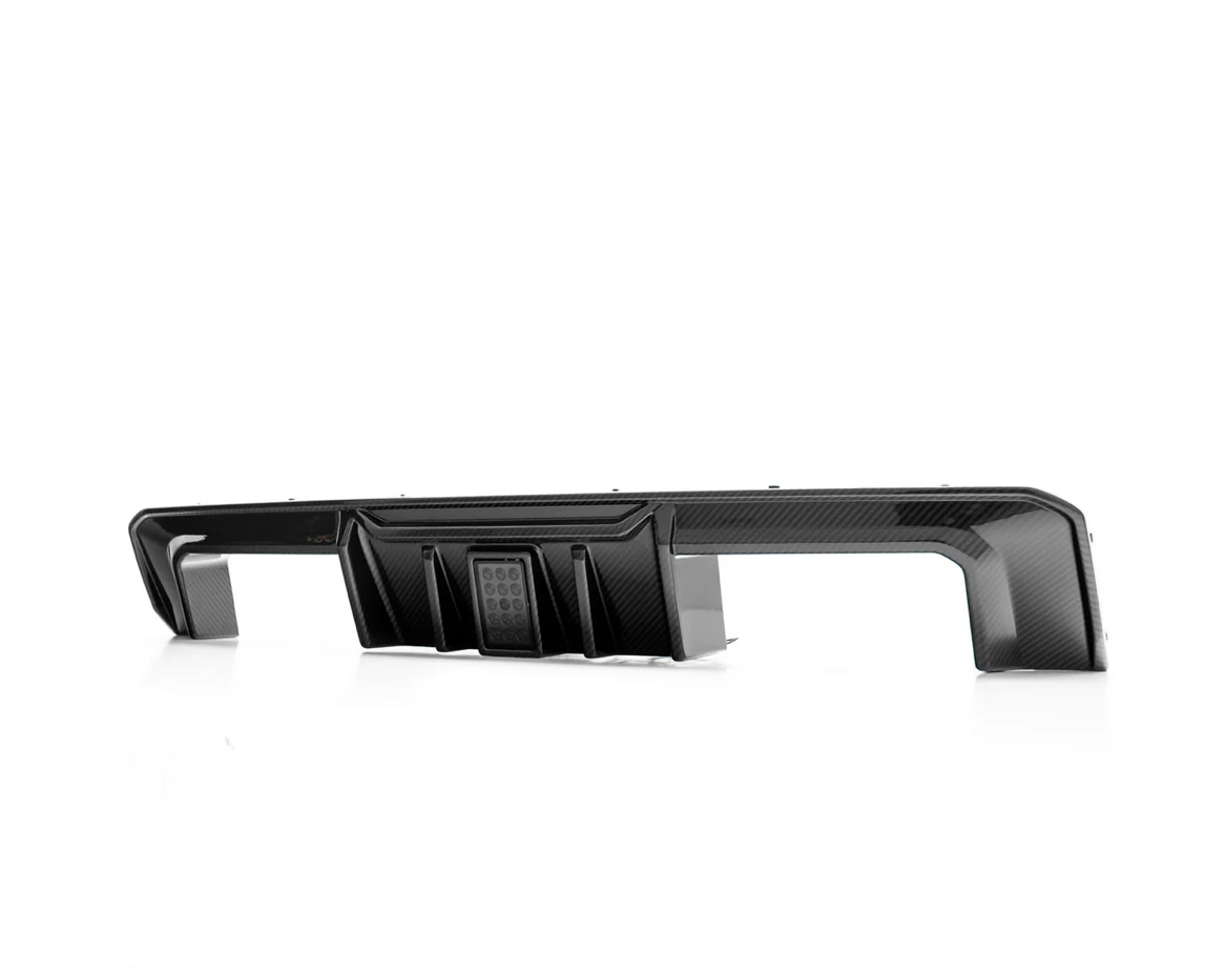 Diffuseur arrière LED BMW M3/M4 DF1 en fibre de carbone pré-imprégnée brillante (G80/G81/G82/G83)