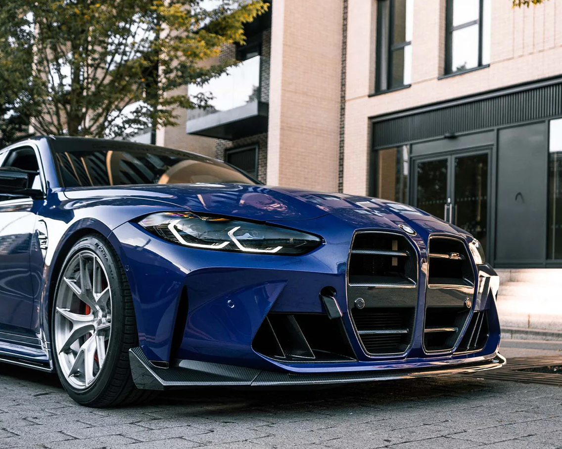 BMW M3/M4 STYLE CSL SPLITTER AVANT EN FIBRE DE CARBONE PRÉ-IMPRIMÉE (G80/G81/G82/G83)