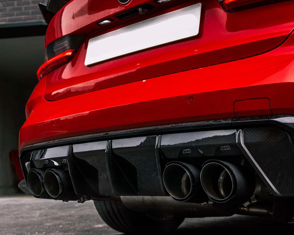 Diffuseur arrière style performance BMW M3/M4 en fibre de carbone pré-imprégnée (G80/G81/G82/G83)