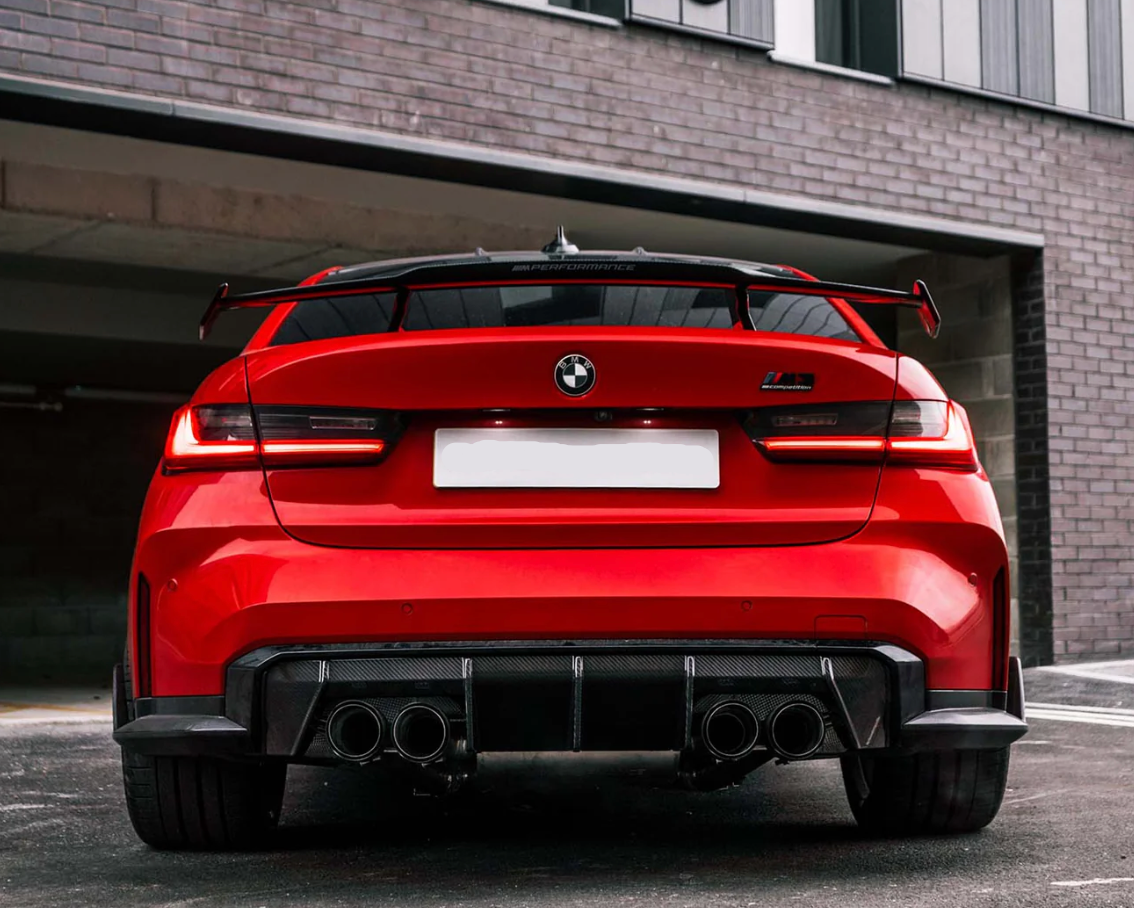 Diffuseur arrière style performance BMW M3/M4 en fibre de carbone pré-imprégnée (G80/G81/G82/G83)
